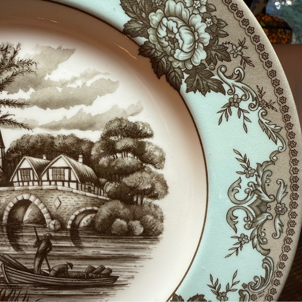 Johnson Brothers “River Scenes” 10.75” Accent Dinner Plate England  Windmill - Picture 3 of 6